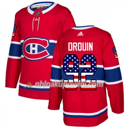 Montreal Canadiens Dresy Jonathan Drouin 92 2017-2018 USA Flag Fashion Černá Adidas Authentic - Pánské